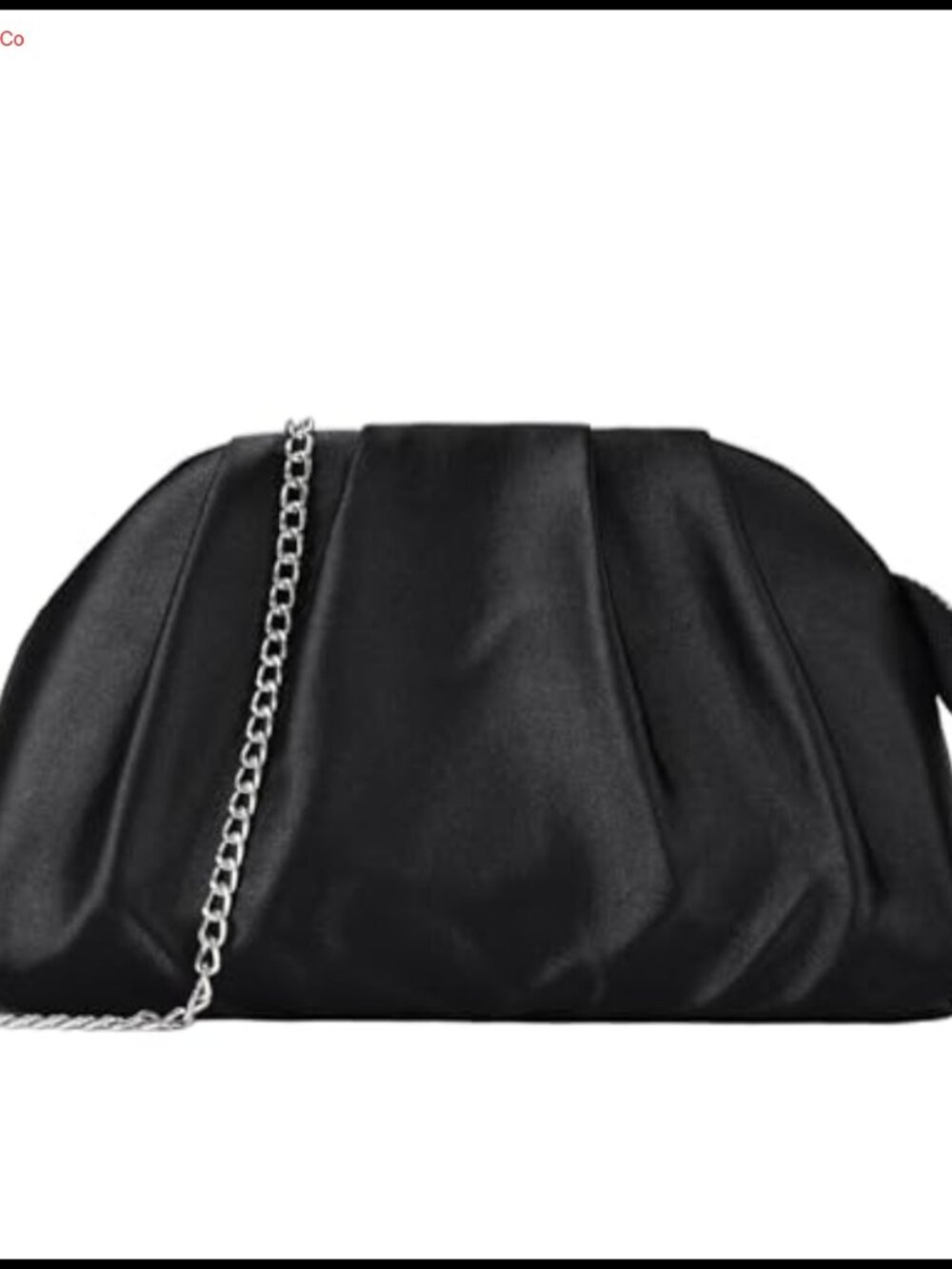 Satin Pleated Clutch Evening Bag with Chain Strap Formal Wedding Party Purse